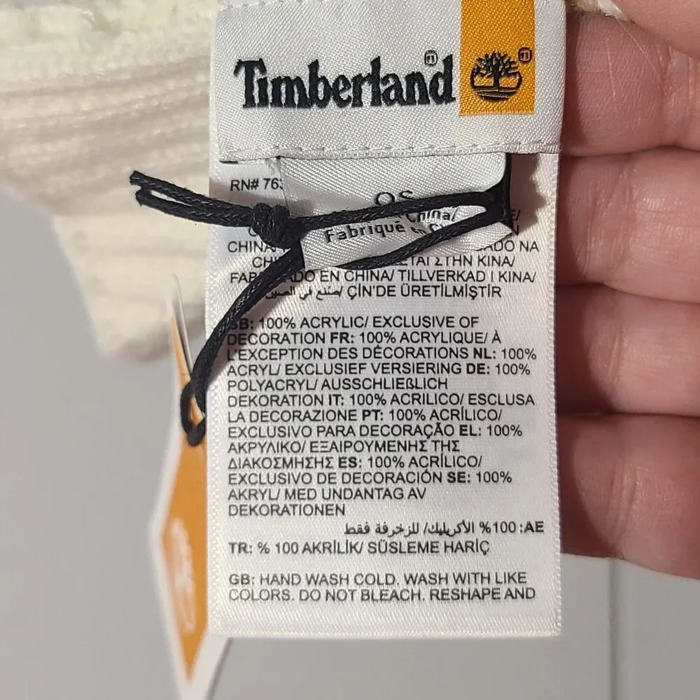 Timberland Retro Plaid Scarf Brown Ivory Ribbed Edge Comfy Warm Soft New Nwt $60